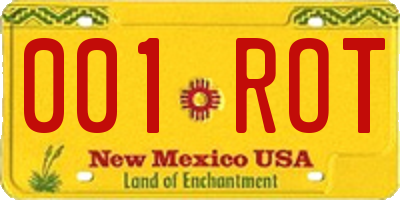 NM license plate 001ROT