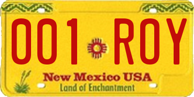 NM license plate 001ROY