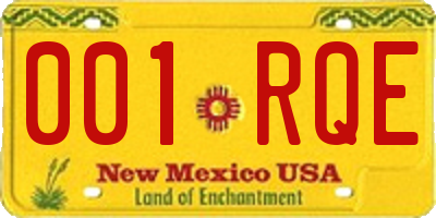 NM license plate 001RQE