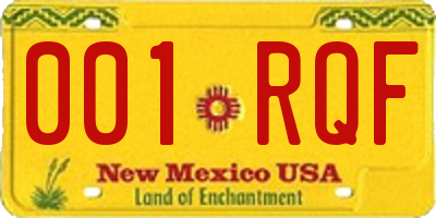 NM license plate 001RQF