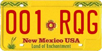 NM license plate 001RQG