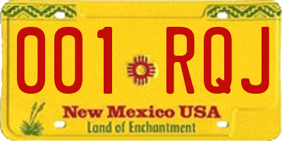 NM license plate 001RQJ