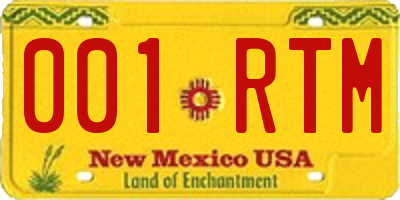 NM license plate 001RTM