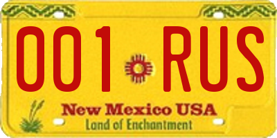 NM license plate 001RUS
