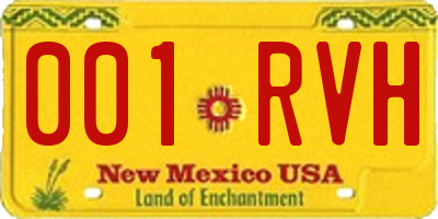 NM license plate 001RVH