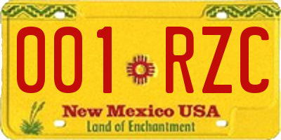 NM license plate 001RZC