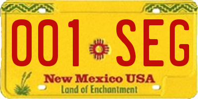 NM license plate 001SEG