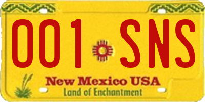 NM license plate 001SNS