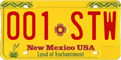 NM license plate 001STW