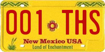 NM license plate 001THS