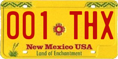 NM license plate 001THX