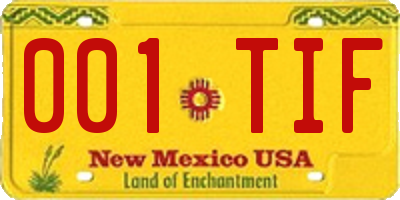NM license plate 001TIF