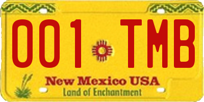 NM license plate 001TMB