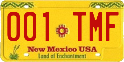 NM license plate 001TMF