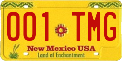 NM license plate 001TMG