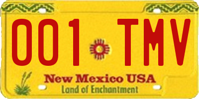 NM license plate 001TMV