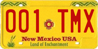 NM license plate 001TMX