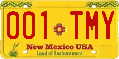 NM license plate 001TMY