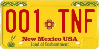 NM license plate 001TNF