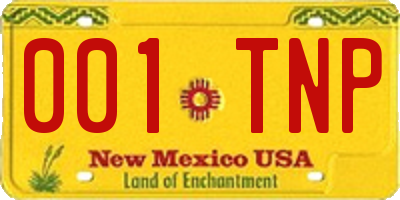 NM license plate 001TNP