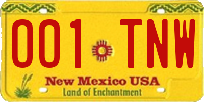 NM license plate 001TNW