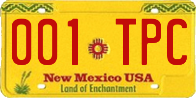 NM license plate 001TPC