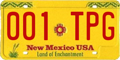 NM license plate 001TPG