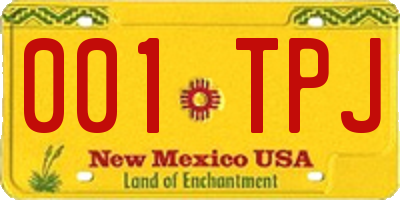 NM license plate 001TPJ