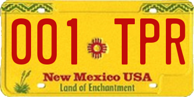 NM license plate 001TPR
