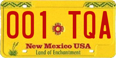 NM license plate 001TQA