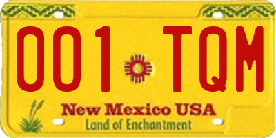 NM license plate 001TQM