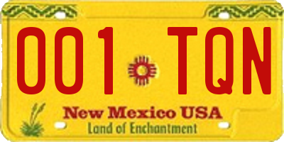 NM license plate 001TQN