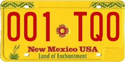 NM license plate 001TQO