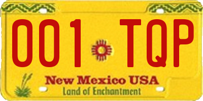 NM license plate 001TQP
