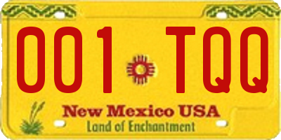 NM license plate 001TQQ
