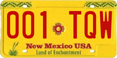 NM license plate 001TQW