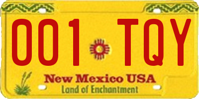NM license plate 001TQY