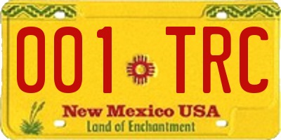 NM license plate 001TRC