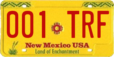 NM license plate 001TRF