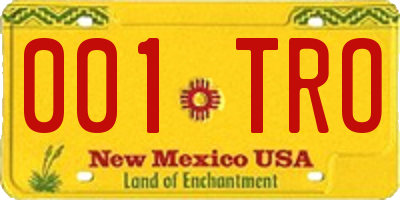NM license plate 001TRO