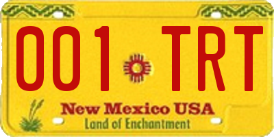NM license plate 001TRT