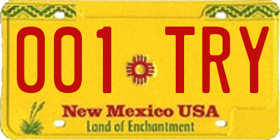 NM license plate 001TRY