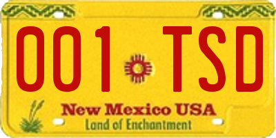 NM license plate 001TSD