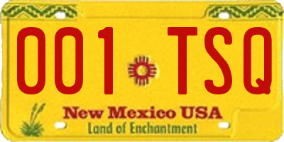 NM license plate 001TSQ