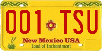 NM license plate 001TSU
