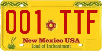 NM license plate 001TTF