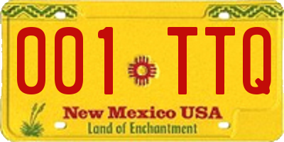 NM license plate 001TTQ