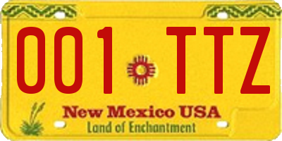 NM license plate 001TTZ