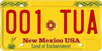 NM license plate 001TUA