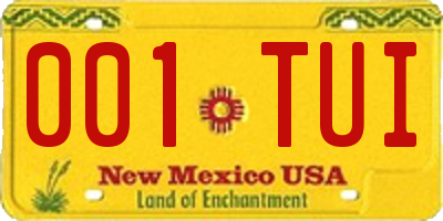 NM license plate 001TUI